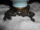 Antique Victorian Gone With The Wind Fostoria Oil Lamp Hand Painted Lamps photo 3