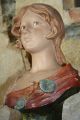 Antique French Art Nouveau Plater Bust Art Nouveau photo 1