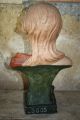 Antique French Art Nouveau Plater Bust Art Nouveau photo 8