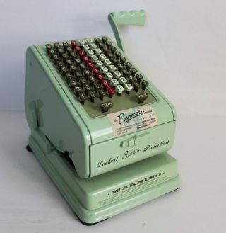 Vintage Paymaster Checkwriter Model 7000 Series Keyboard 8 - Col.  W/ Key photo