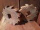 Set Of 2 Antique Wooden Gears / Primitive Factory Industrial Chic Primitives photo 2