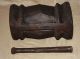 Ottoman Turkish Wooden Mortar Carved From One - Piece Wood W/ Iron Pestle Islamic photo 1