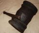 Ottoman Turkish Wooden Mortar Carved From One - Piece Wood W/ Iron Pestle Islamic photo 2