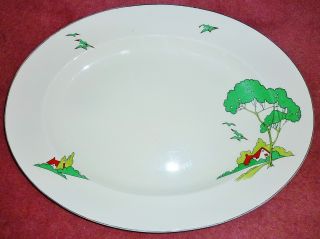Art Deco C1930 ' S Large Serving Plate With Country Cottage Design photo