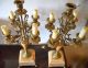 A Antique Marble And Brass Candlesticks Art Nouveau photo 1