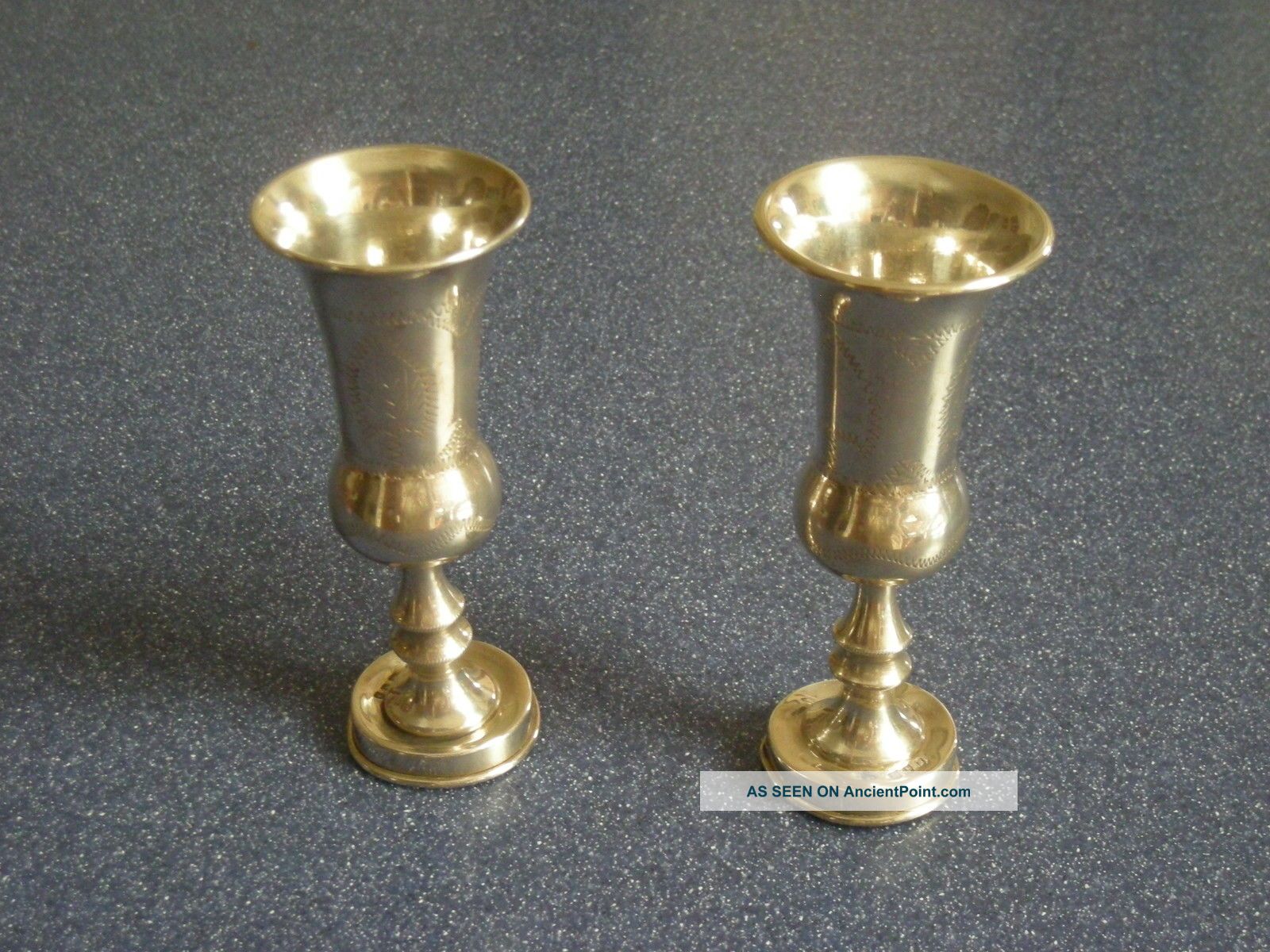 Two Antique Sterling Silver Judaica Kiddush Cups Other photo