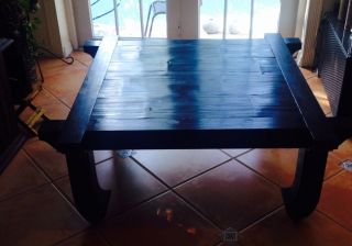 Asian Moroccan Indian Balinese Style Center Table Dark Wood photo