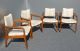 Four Vtg Danish Modern Mid Century Dining Room Arm Chairs Castors Walnut Teak Post-1950 photo 1