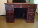 Antique Wooden Desk With A Leather Inlay 1900-1950 photo 1