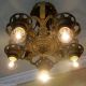 {{amazing Pair }} 20 ' 30 ' S Art Nouveau Ceiling Lamp Light Polychome Finish Set Chandeliers, Fixtures, Sconces photo 2