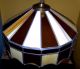 Vtg.  C.  50s Slag Glass Red Amber & Bone Chandelier Quality Dome Light Fixture Chandeliers, Fixtures, Sconces photo 1
