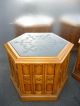 Pair Two Drexel Vintage Mid Century Hexagon Etched Marble End Tables 1964 Post-1950 photo 4