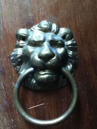 Doorknocker - Vintage Solid Brass Lion ' S Head Doorknocker photo