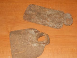 Two Pc Of Well Rusted Scrap Iron Garden Farm Logging Implement Tool Heads photo