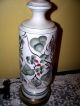 Vintage Single Porcelain Hand Painted Fruit Acanthus Motifs Signed Table Lamp Chandeliers, Fixtures, Sconces photo 1