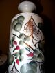 Vintage Single Porcelain Hand Painted Fruit Acanthus Motifs Signed Table Lamp Chandeliers, Fixtures, Sconces photo 2