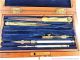 Victorian Mahogany Boxed Set Of Drawing Instruments With Key Boxes photo 1