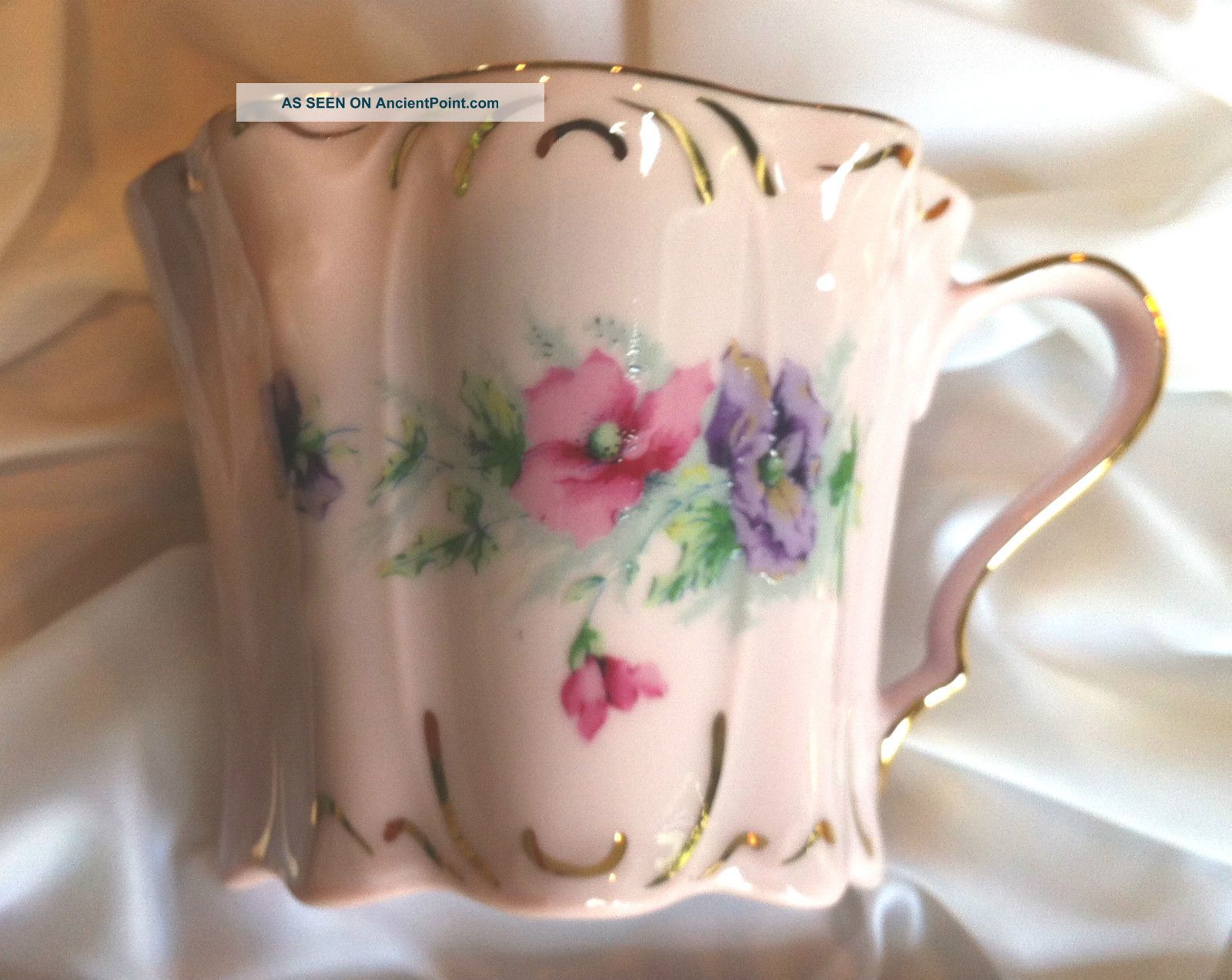 Haas And Czjzek Pink Porcelain Demitasse Cup And Saucer Cups & Saucers photo