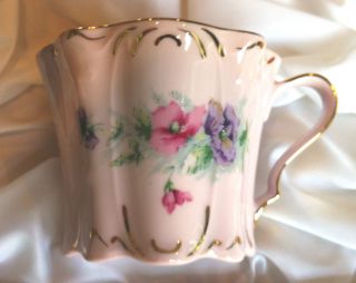 Haas And Czjzek Pink Porcelain Demitasse Cup And Saucer photo