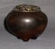 Japanese Signed Incense Burner Antique Pierced Lid Other photo 2