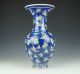 Chinese Blue Glazed Background Porcelain Crane Design Vase Vases photo 1