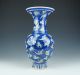 Chinese Blue Glazed Background Porcelain Crane Design Vase Vases photo 2