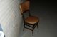 Vintage Wooden Vinyl Threaded Parlor Chair Copper Colored Leaf Pattern. 1900-1950 photo 11