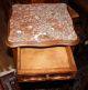 Antique French Walnut Louis Xv Marble Top Nightstand 1800-1899 photo 3