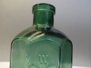 Antique Green Glass 8 Sided Rumford Chemical Works 12 Pharmacy Apothecary Bottle photo