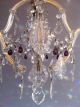 Vintage Antique Crystal 19th Century Chandelier Nouveau Old Lamp Brass Lustre Chandeliers, Fixtures, Sconces photo 1