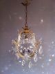 Vintage Antique Crystal 19th Century Chandelier Nouveau Old Lamp Brass Lustre Chandeliers, Fixtures, Sconces photo 3
