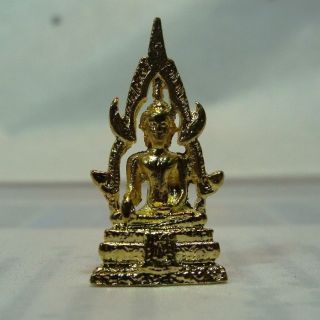 Rare Antique Mixed Materials Small Buddha Statue Thai Amulet Phra Chinnarat. photo