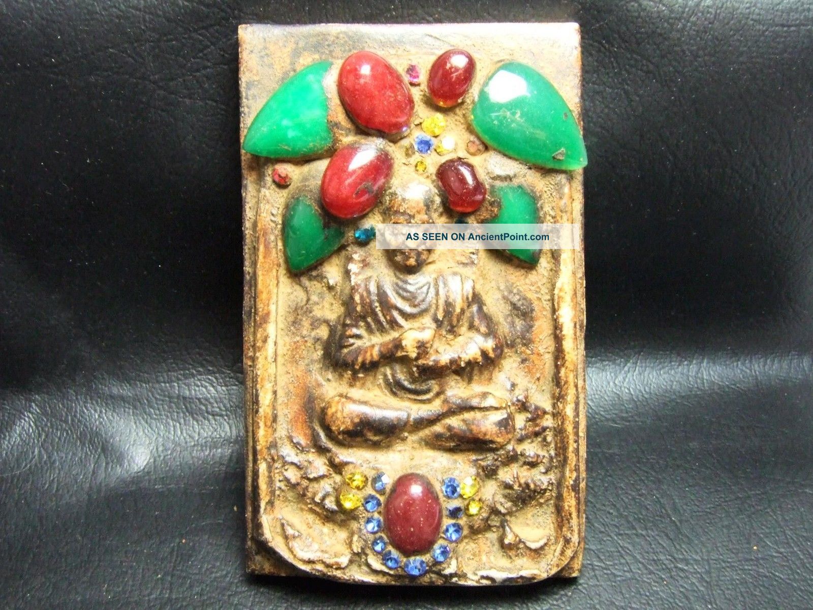 Old Jumbo Somdej Toh Emblem Gem Jade Thai Buddha Amulet Be 2411 Statue Amulets photo