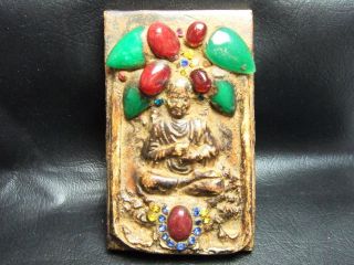 Old Jumbo Somdej Toh Emblem Gem Jade Thai Buddha Amulet Be 2411 Statue photo
