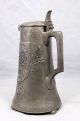 Rare Jugendstil Pewter Flagon Tankard Kayserzinn 4291 German Imperial Coat Arms Metalware photo 9