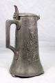 Rare Jugendstil Pewter Flagon Tankard Kayserzinn 4291 German Imperial Coat Arms Metalware photo 7