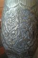 Antique Persian Tall Floor - Standing Brass Vase,  Hand - Crafted Engravings Metalware photo 2