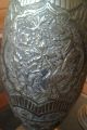 Antique Persian Tall Floor - Standing Brass Vase,  Hand - Crafted Engravings Metalware photo 3