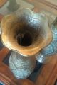 Antique Persian Tall Floor - Standing Brass Vase,  Hand - Crafted Engravings Metalware photo 4