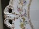 Antique Crown Dresden C Tielsh & Co Germany China Handled Plate 1880 - 1934 Flower Plates & Chargers photo 3