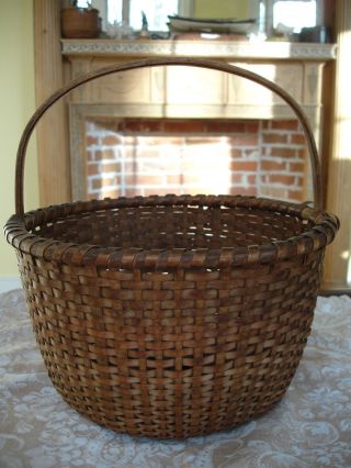 Antique Round American Splint Basket photo