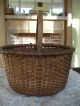 Antique Round American Splint Basket Primitives photo 3