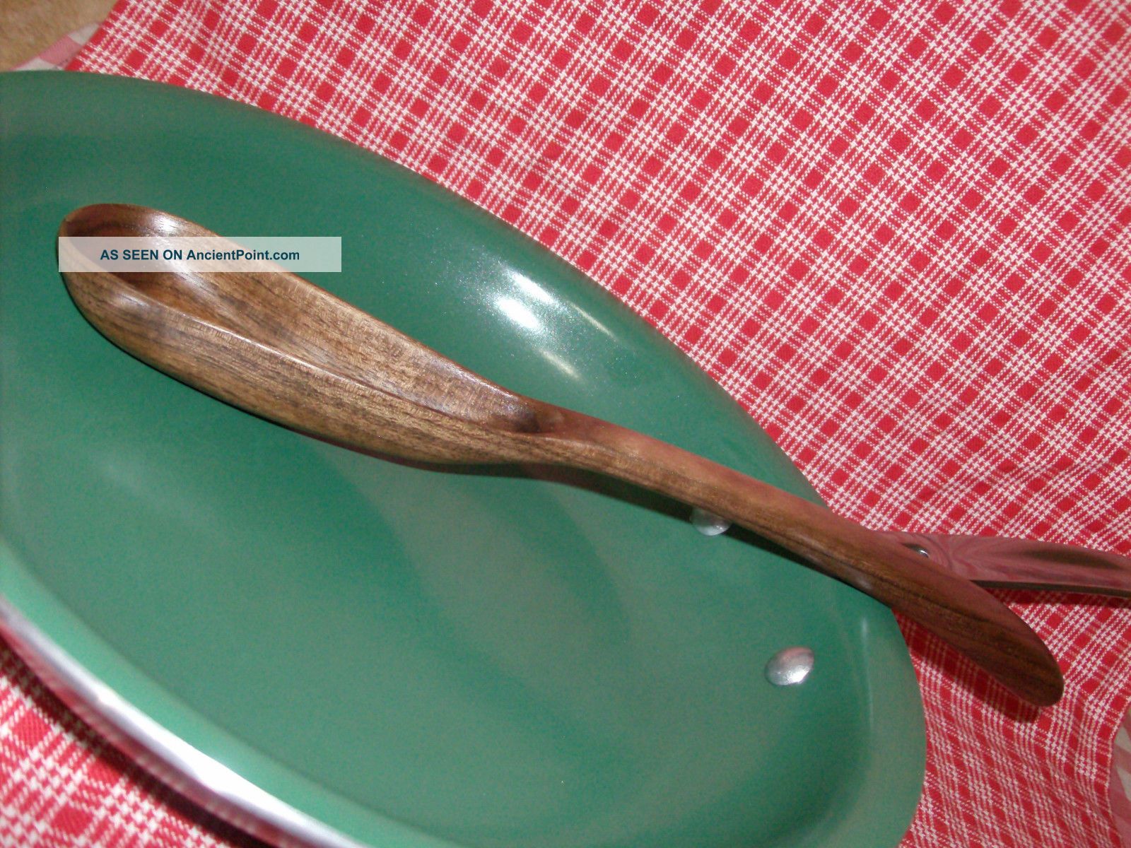Black Walnut Handcarved Wooden Cooking Tasting Serving Deep Narrow Spatula Spoon Primitives photo