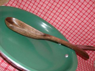 Black Walnut Handcarved Wooden Cooking Tasting Serving Deep Narrow Spatula Spoon photo