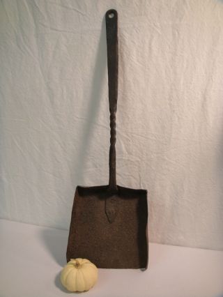 19th C.  Blacksmith Hand Forged Coal Scoop Antique Wought Iron Hearth Shovel photo