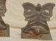 2 Rare Rusty Cast Iron Antique Vintg Stocking Hanger Silver Bell Pair Depression Hearth Ware photo 8