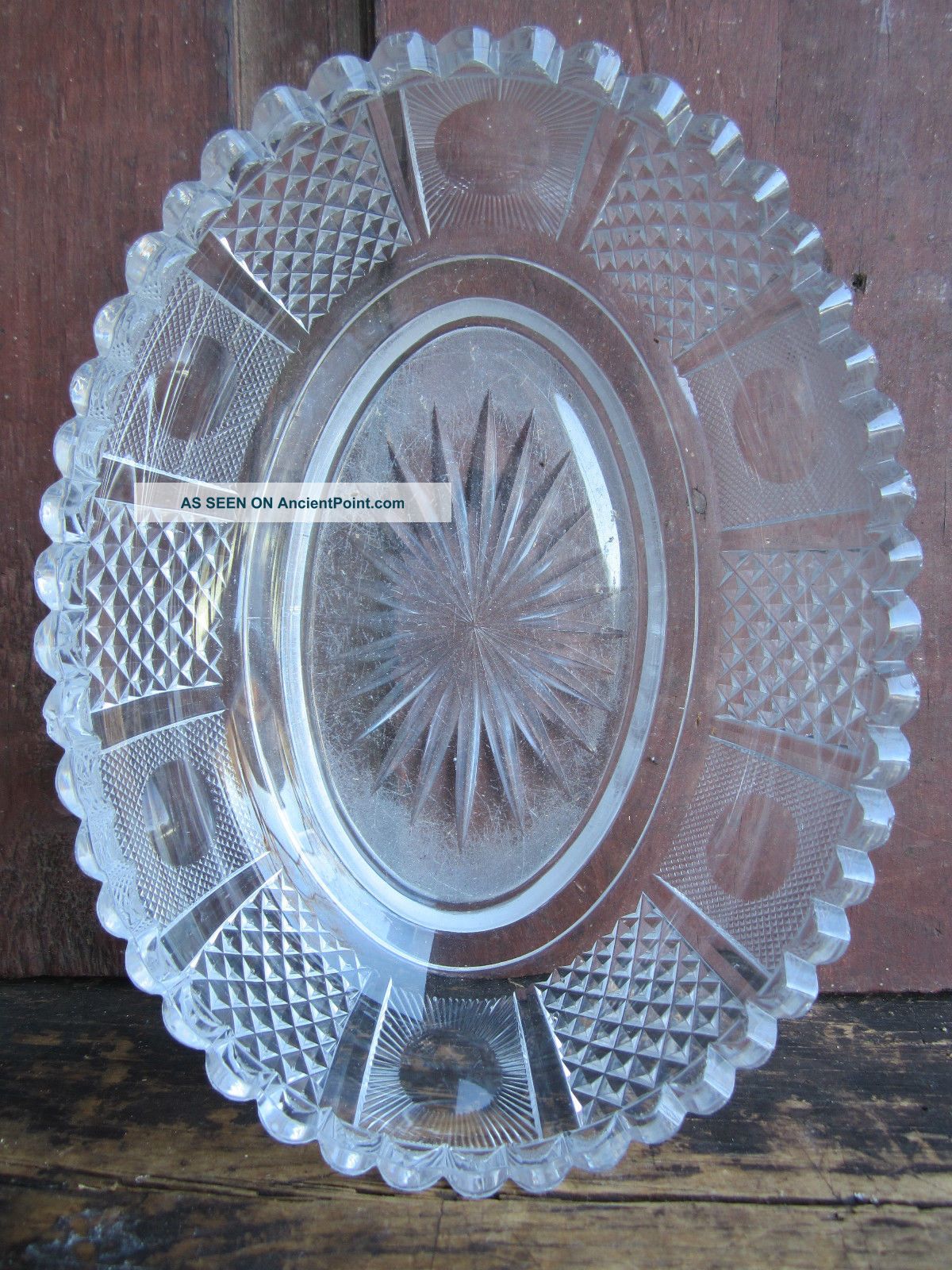 Antique Early Anglo - Irish Cut Glass Sweetmeat Dish 1800 - 1820 Primitives photo