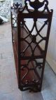 Antique French Large Mahogany Carved2 Tiers Hanging Display Shelf Harp Shape 1900-1950 photo 2