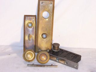 Antique Mission Arts & Crafts Doorknob Knob Brass Entry Exterior C 1891 Sargent photo