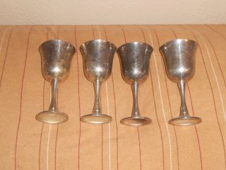 Salem Silver Plated Wine Water Glasses Goblets Cups 5.  5 